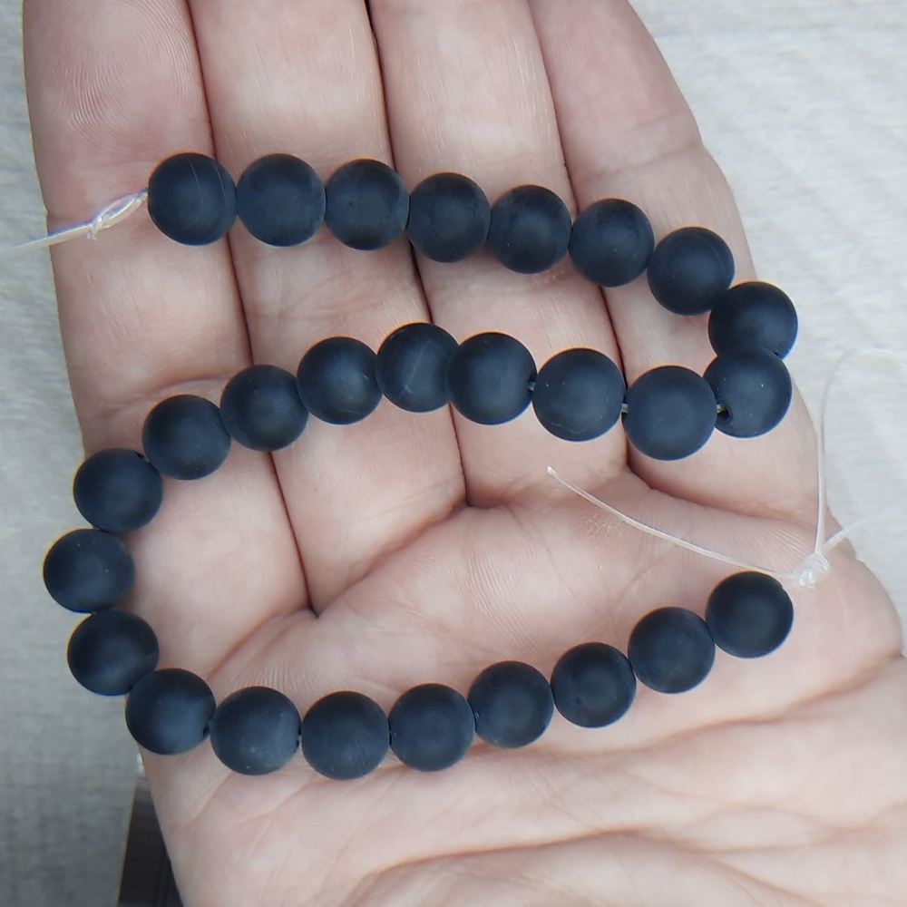 #10- 8mm Matte Onyx 8in Strand